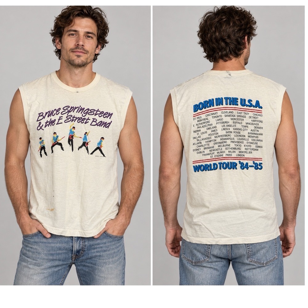 Vintage 1984 Bruce Springsteen E Street Band Born in the USA Tour Muscle Tee L